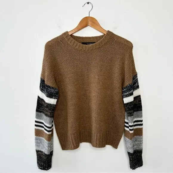 360 SWEATER Womens Size Small Merino Wool Alpaca Twee Chunky Earthy Cozy Winter